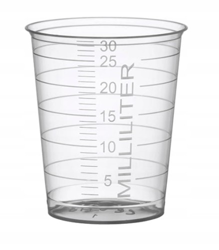 Plastikowy kieliszek 30ml do podawania leków  90 szt.